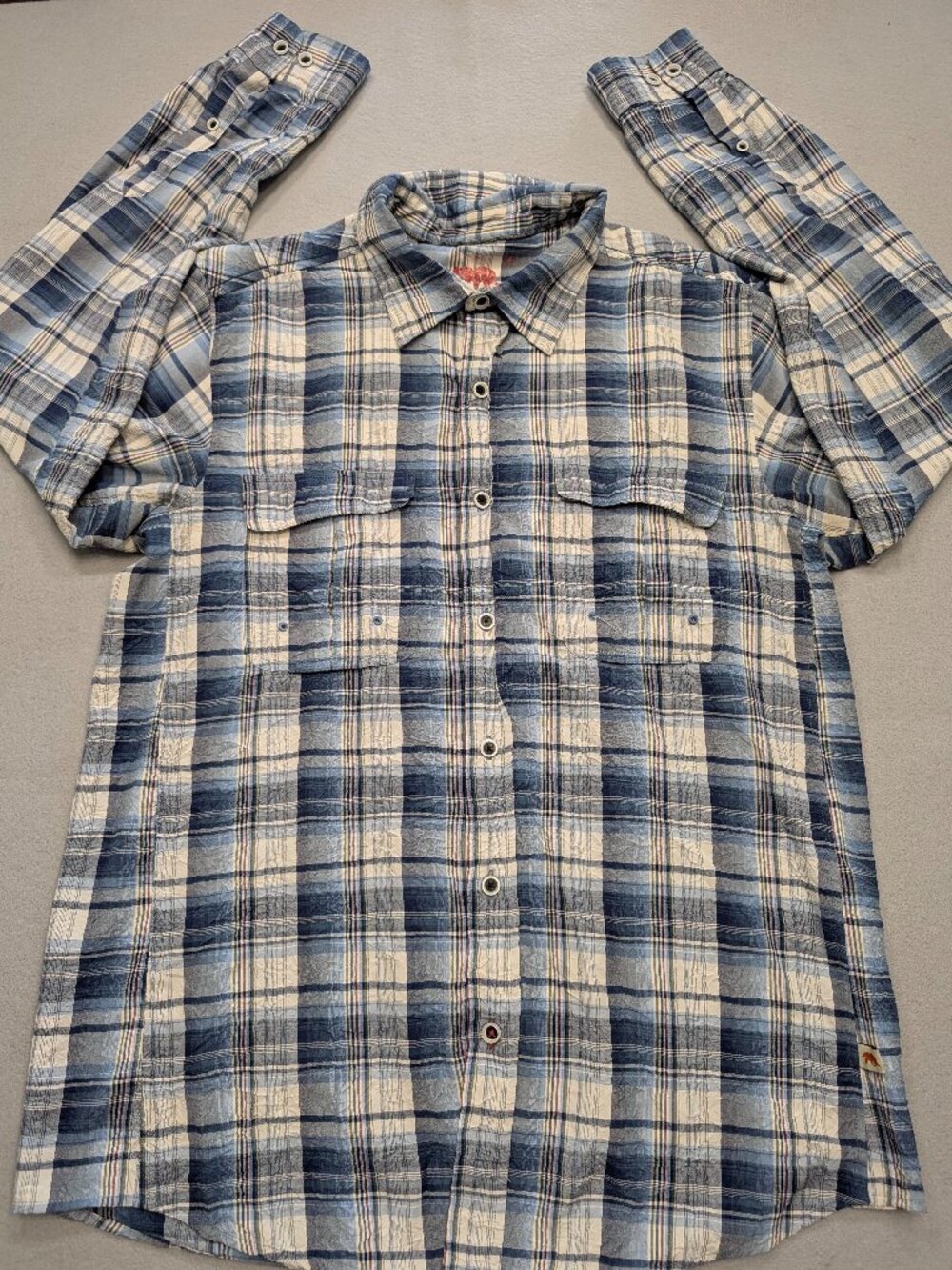 Dakota Grizzly Blue Plaid Utility Outdoor Shirt